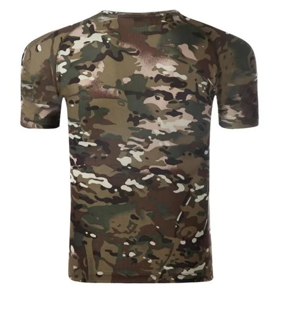 Camouflage Shirt Quick Dry Breathable Tights Army Tactical T-shirt Mens Compression T Shirt Fitness Summer Bodybulding