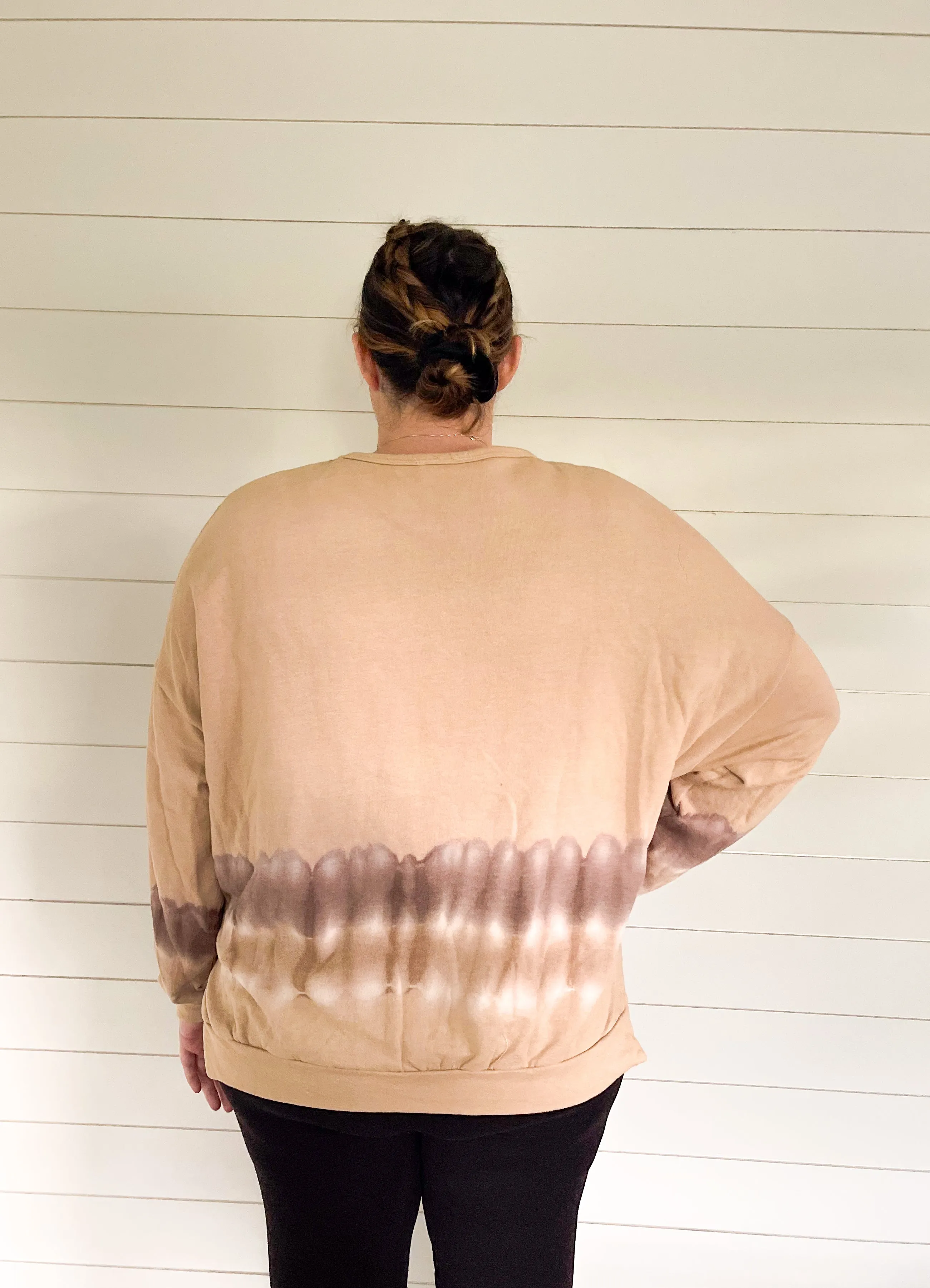 Caramel Spice Ombre Knit Pullover