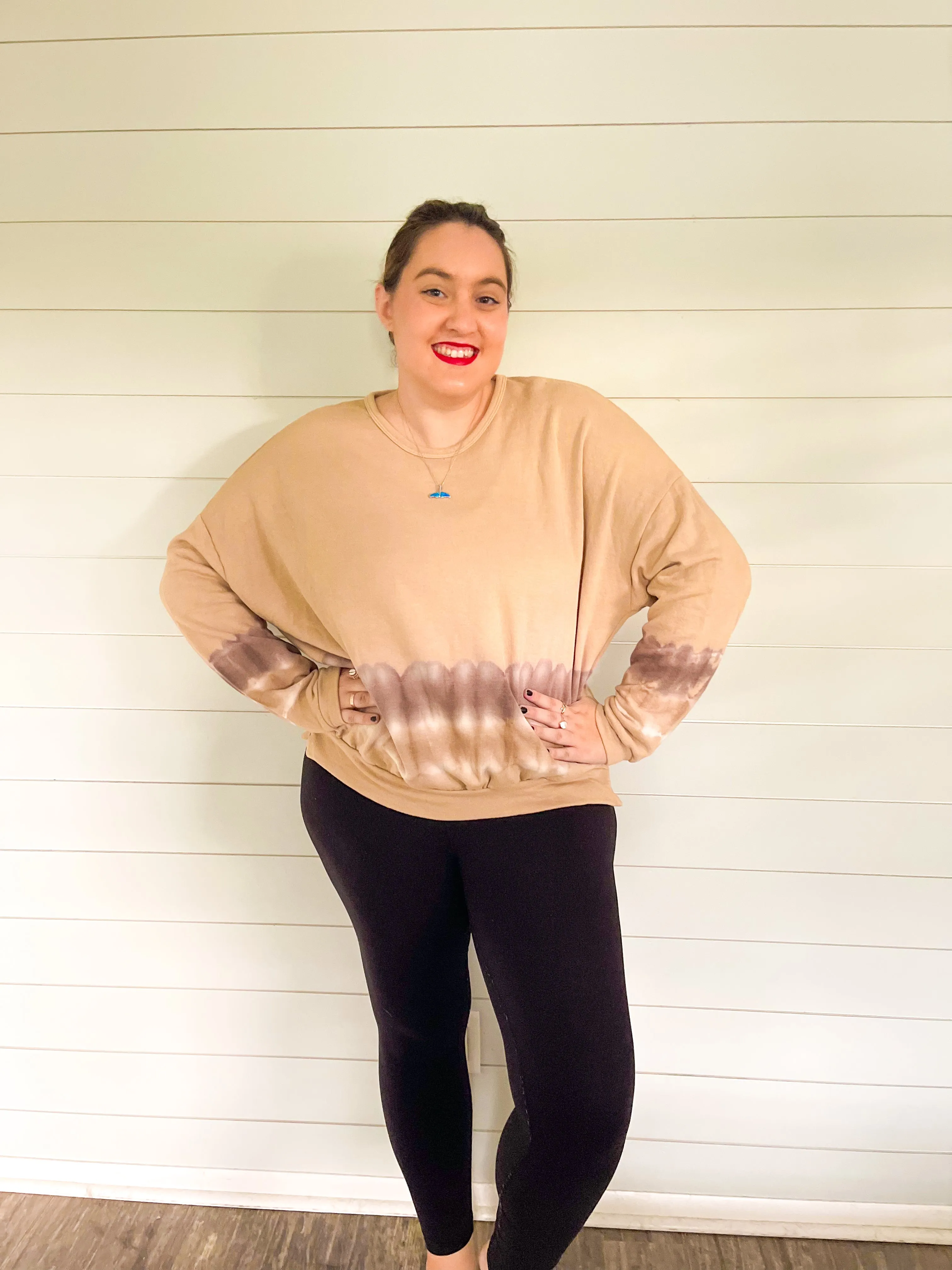 Caramel Spice Ombre Knit Pullover