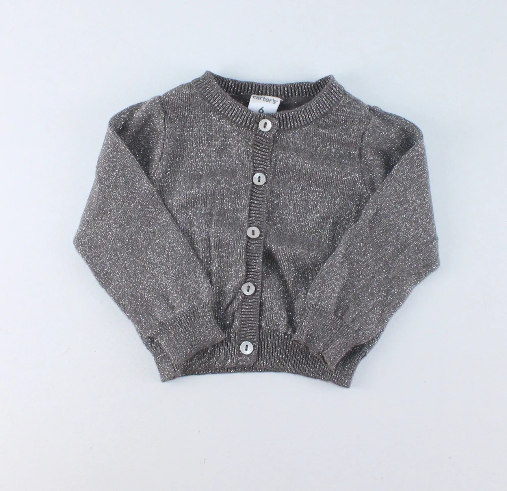 CARTERS SILVER CARDIGAN 6M PRE-LOVED