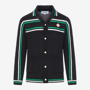 Casablanca Crochet Effect Tennis Cardigan