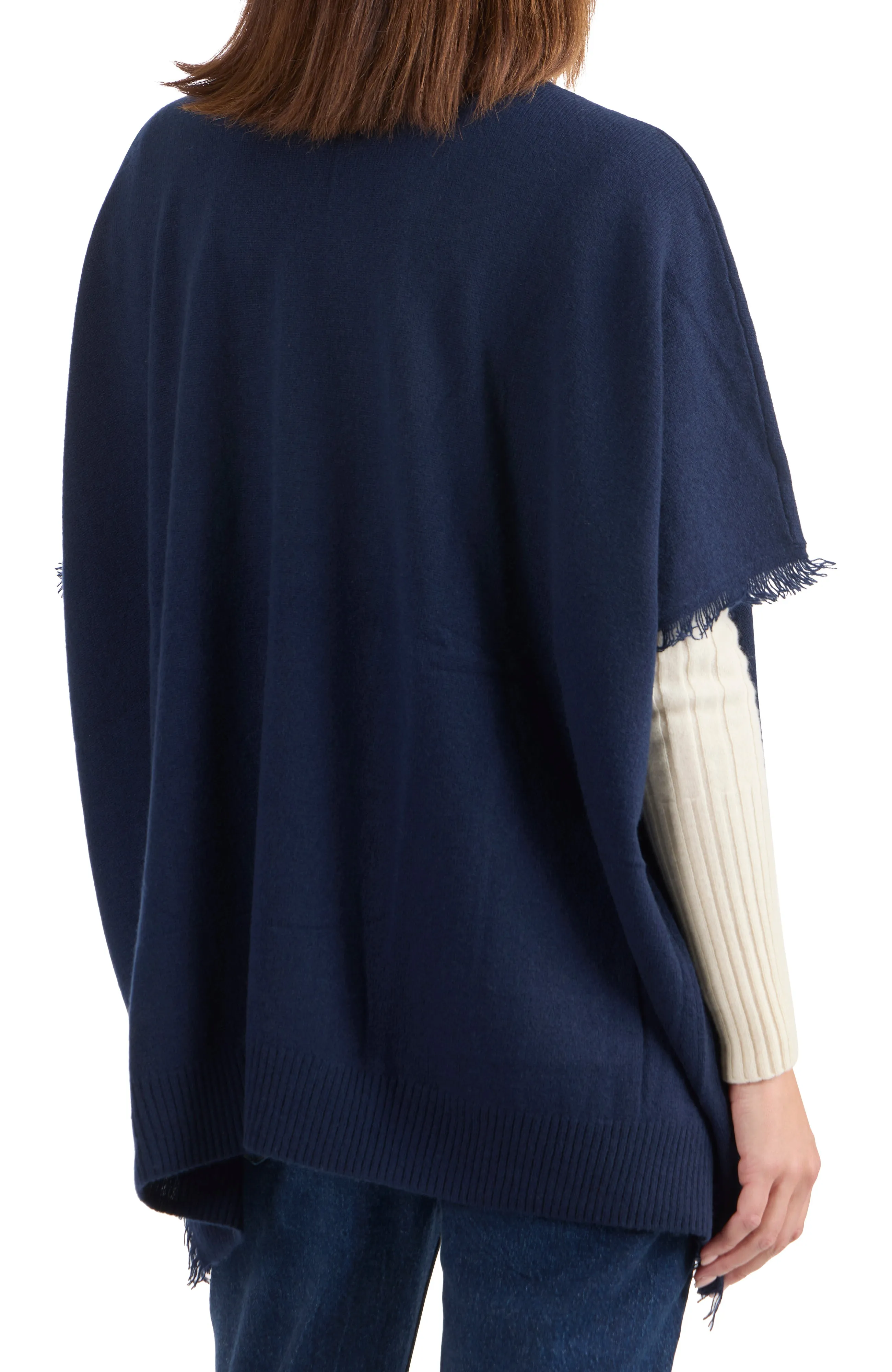 CASHMERE OPEN CARDIGAN WITH FRINGE