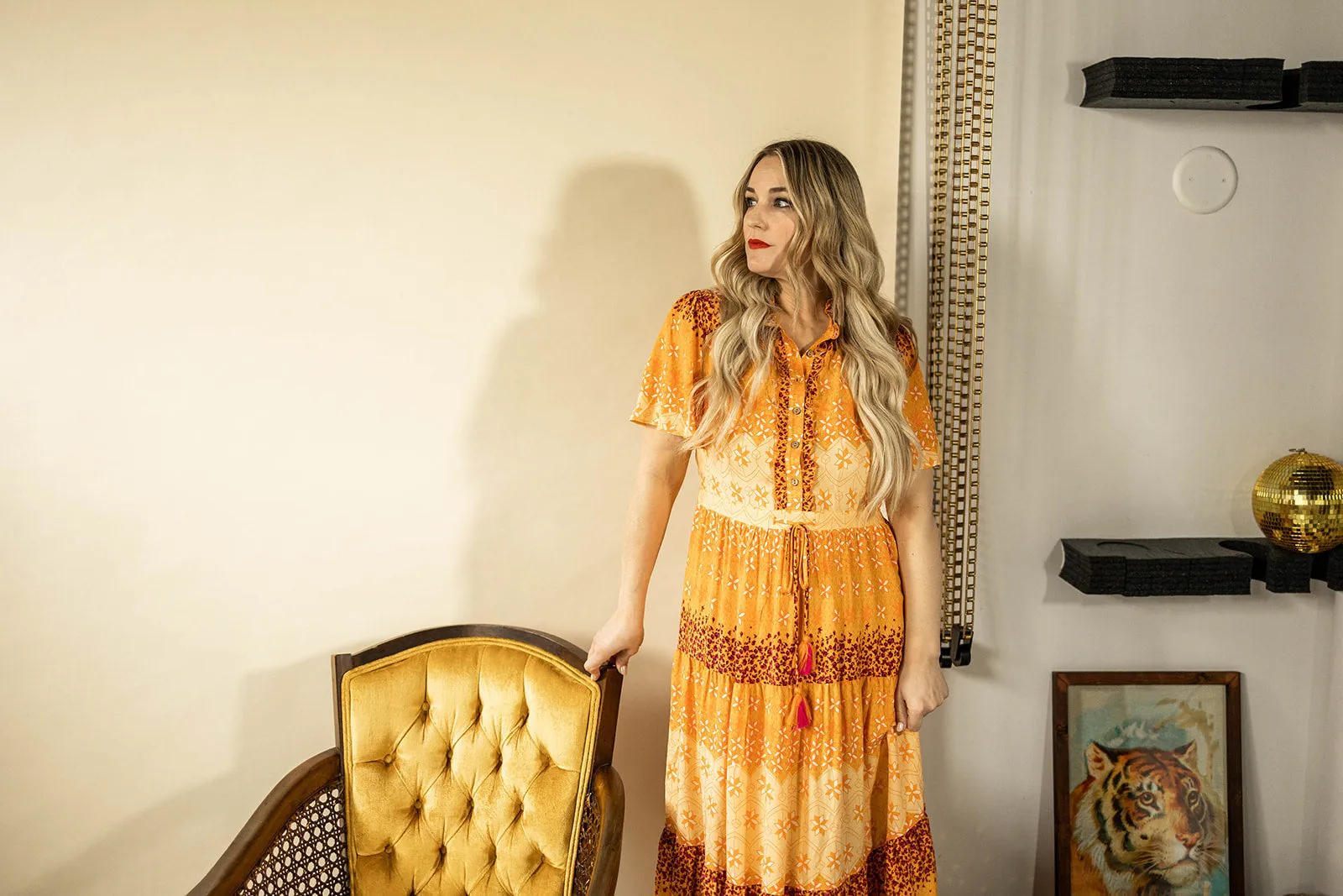 cassandra maxi dress in tangerine