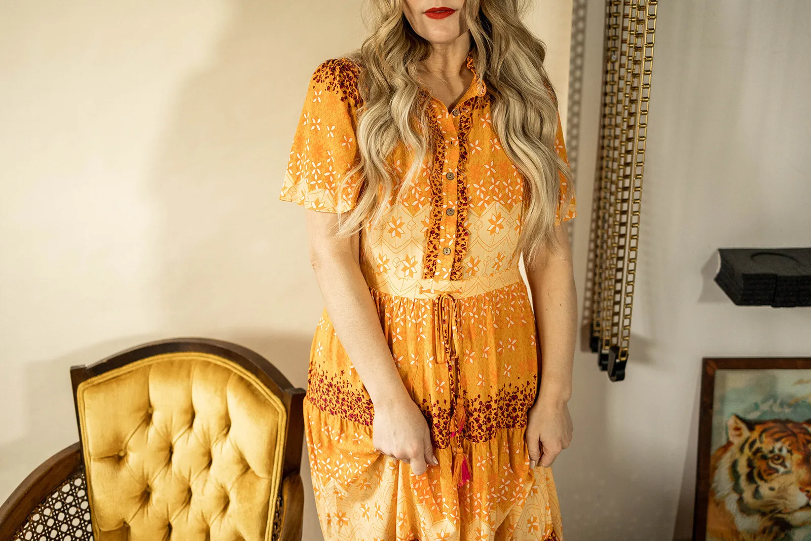 cassandra maxi dress in tangerine