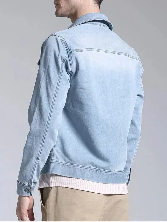 Cheap Slim Fit Button Up Denim Jacket