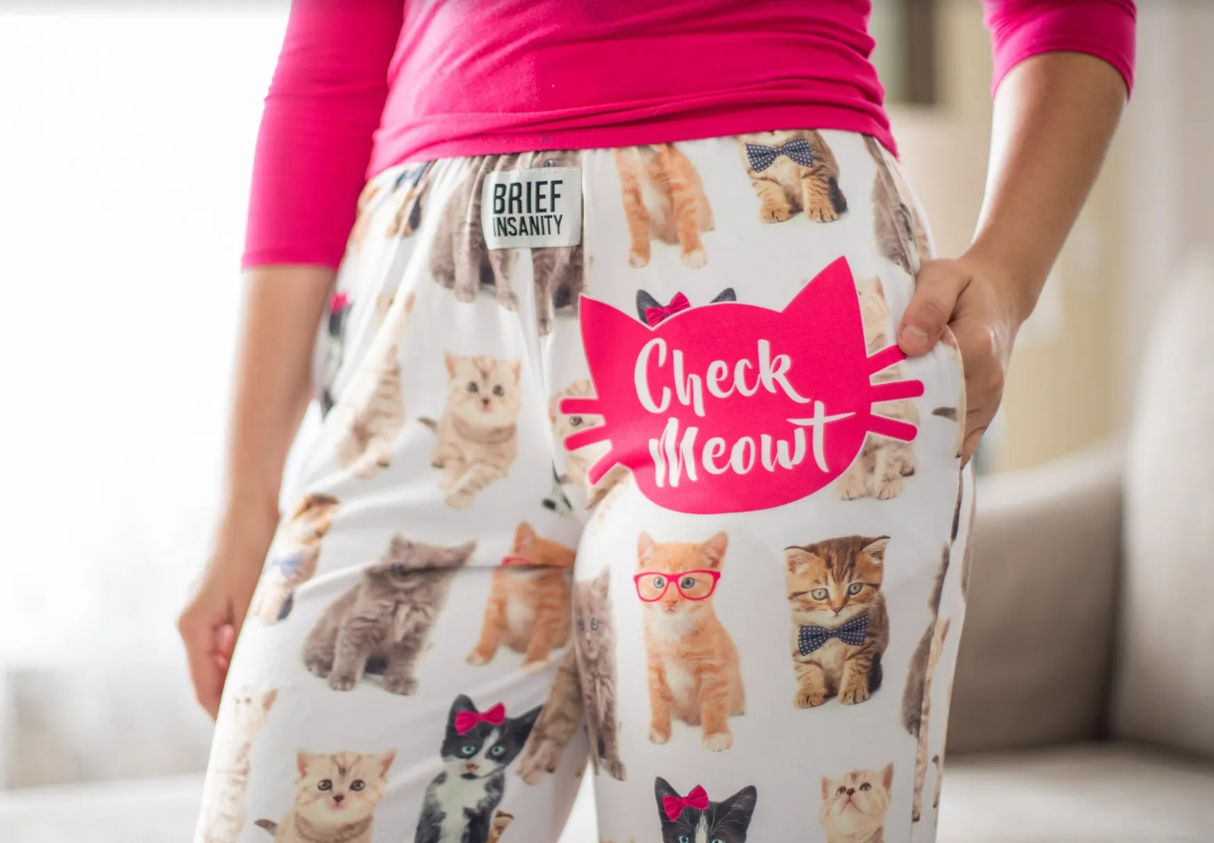 Check Meowt Cat Lounge Pants