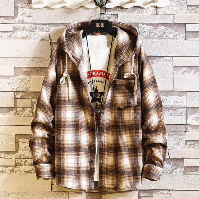 Checkered Style Flannel Long Sleeve Hoodies