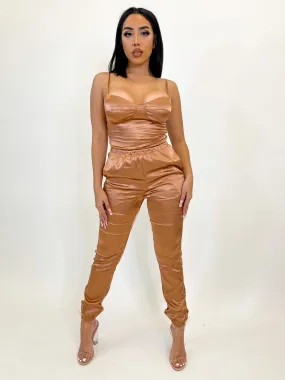 Christine Satin Joggers (Copper)