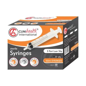 Clinihealth Syri 50ml Lure Slip 3 Part 20 Pack