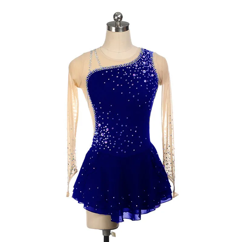 Competition Skating Dress, One Shoulder Straps Look BSU101220