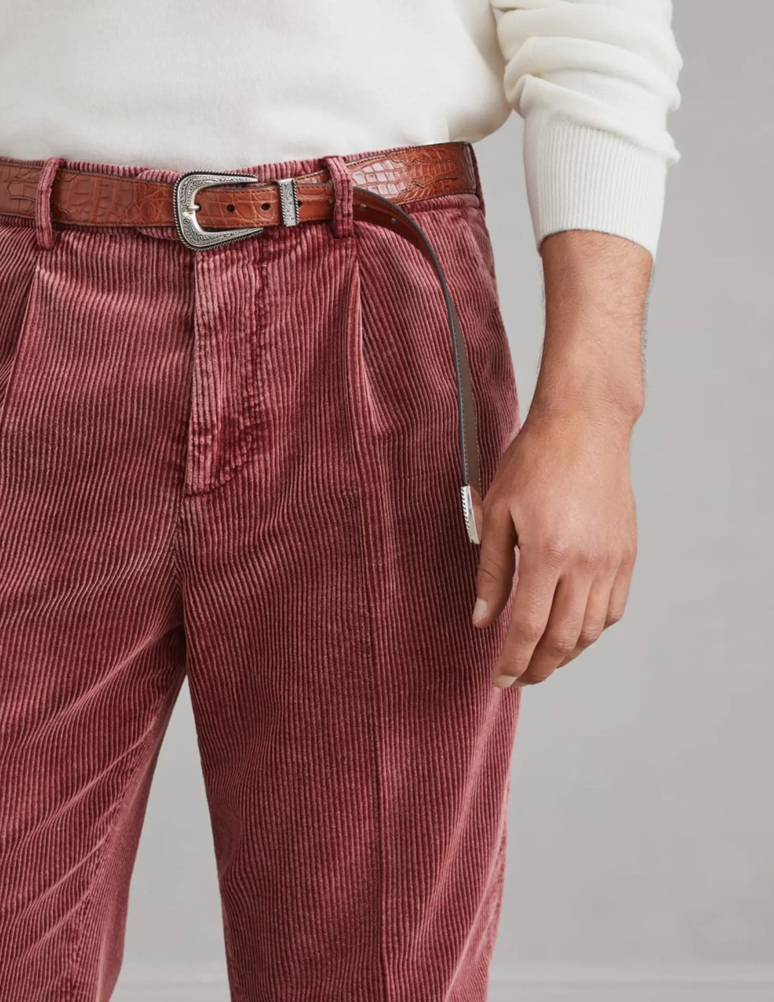 Cotton Corduroy Trousers | Coral