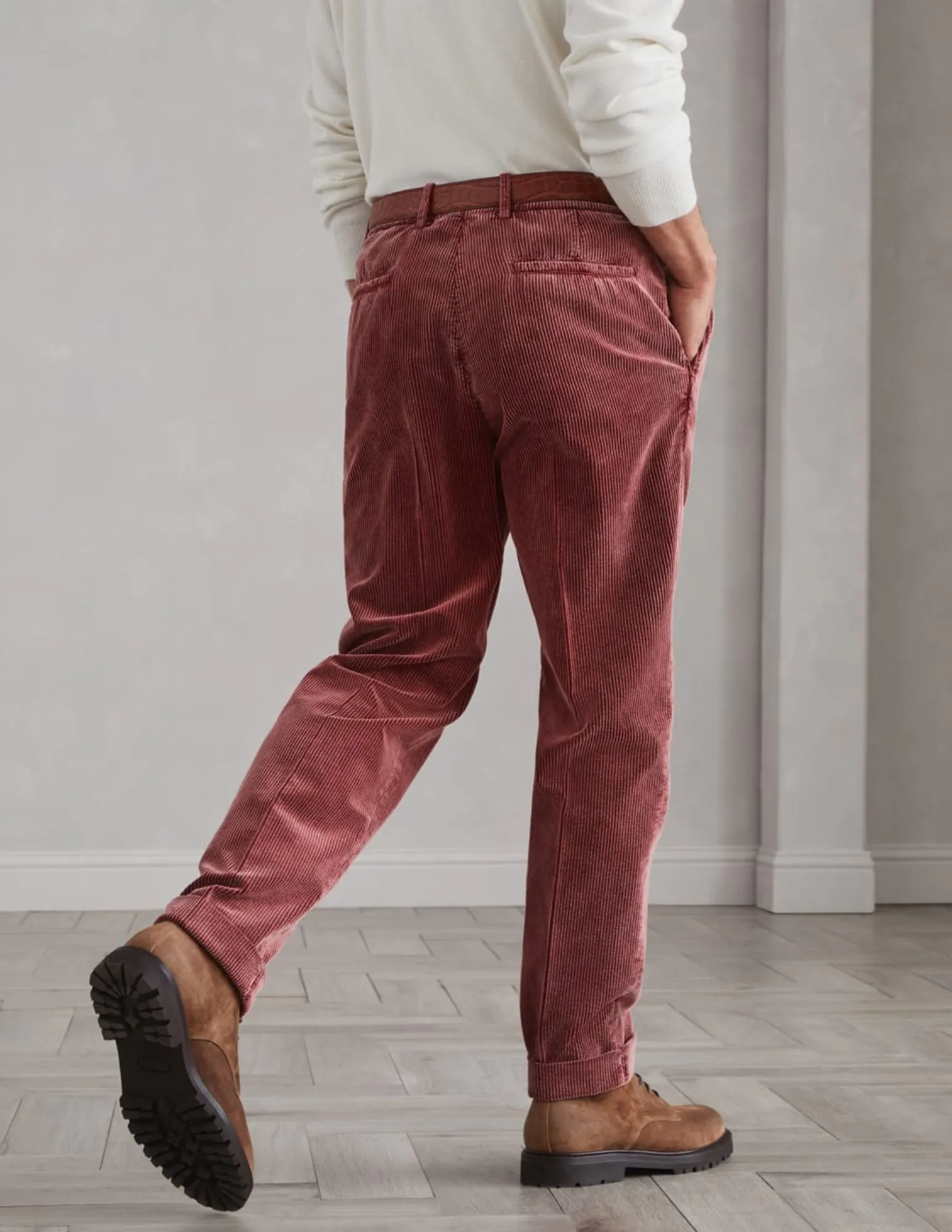 Cotton Corduroy Trousers | Coral