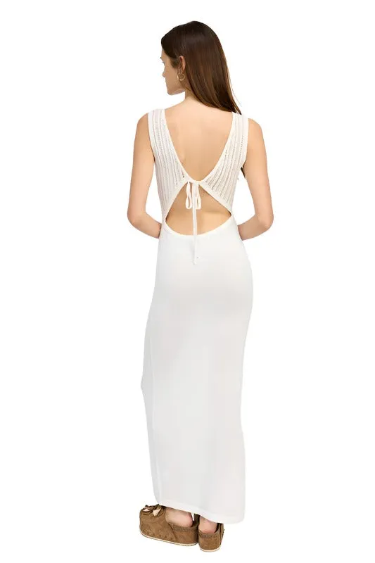 CROCHET MAXI DRESS WITH BACK TIE DETAIL