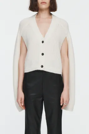 Crop Deep V Cardigan in Ivory (Sold Out)