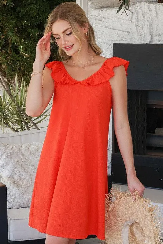 Cute Ruffle Collar Summer Dress