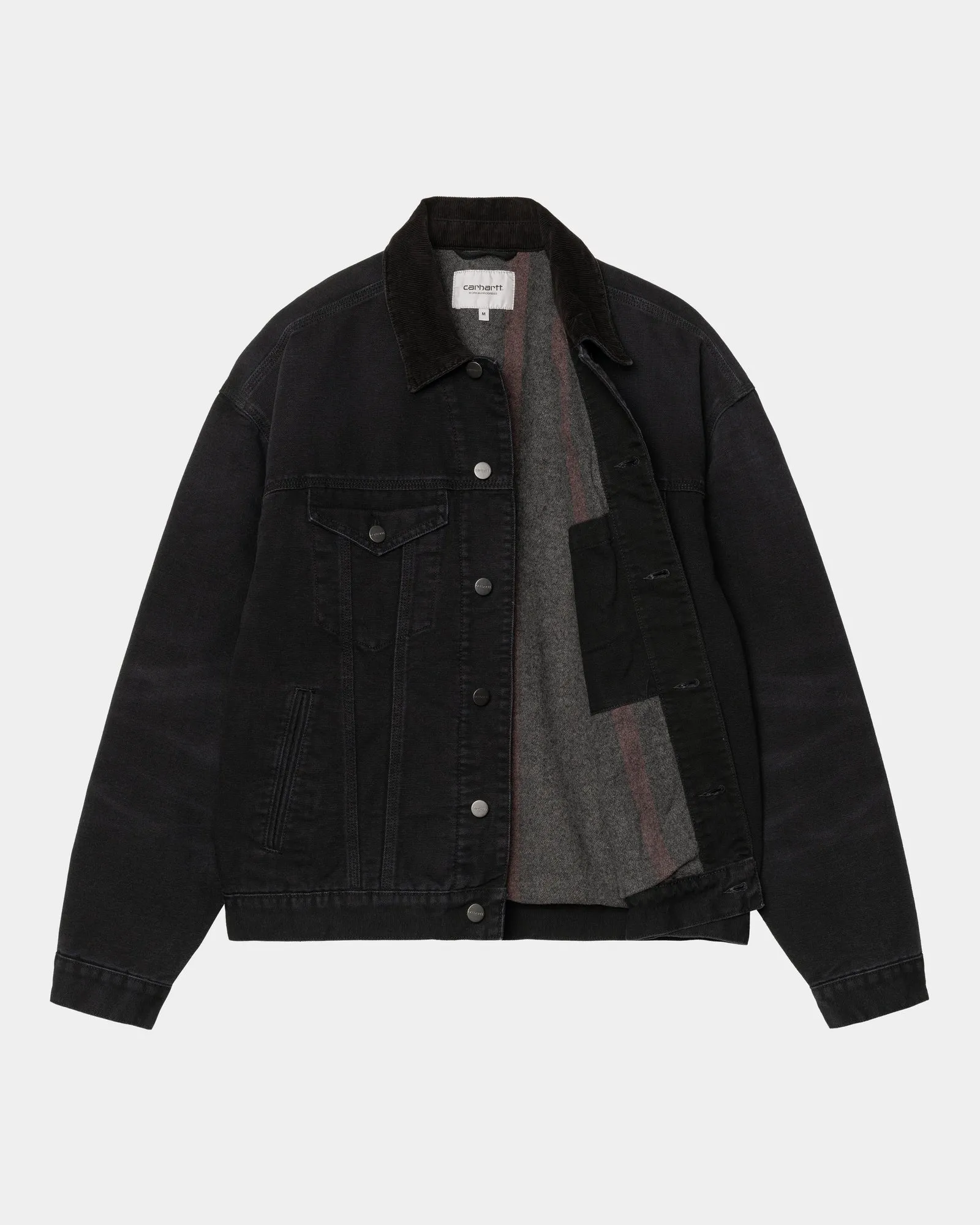 Dayton Trucker Jacket | Black / Black (stone canvas)