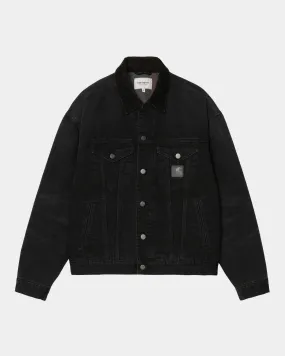 Dayton Trucker Jacket | Black / Black (stone canvas)