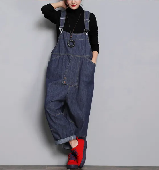 Denim Casual Spring Denim Overall Women Jumpsuits QY05