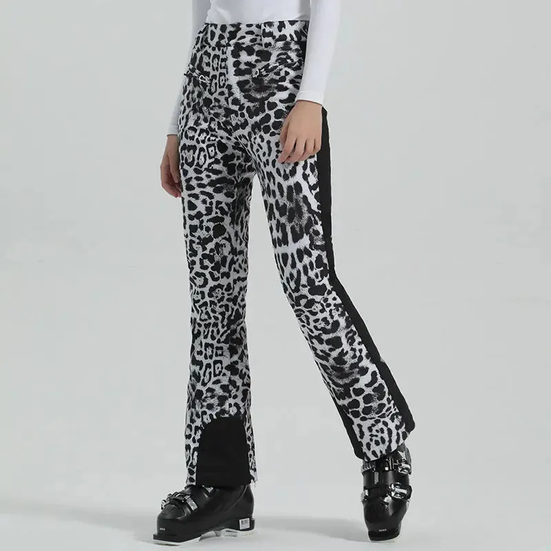 Designer High Waist Snow Pants Women Slim Isulated Trousers