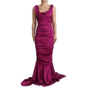 Dolce & Gabbana Sheath Mermaid Fuchsia Silk Stretch Gown Dress