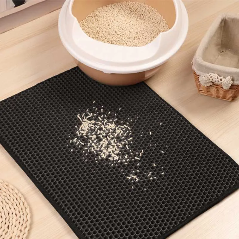 Double-Layer Non-slip Cat Litter Mat