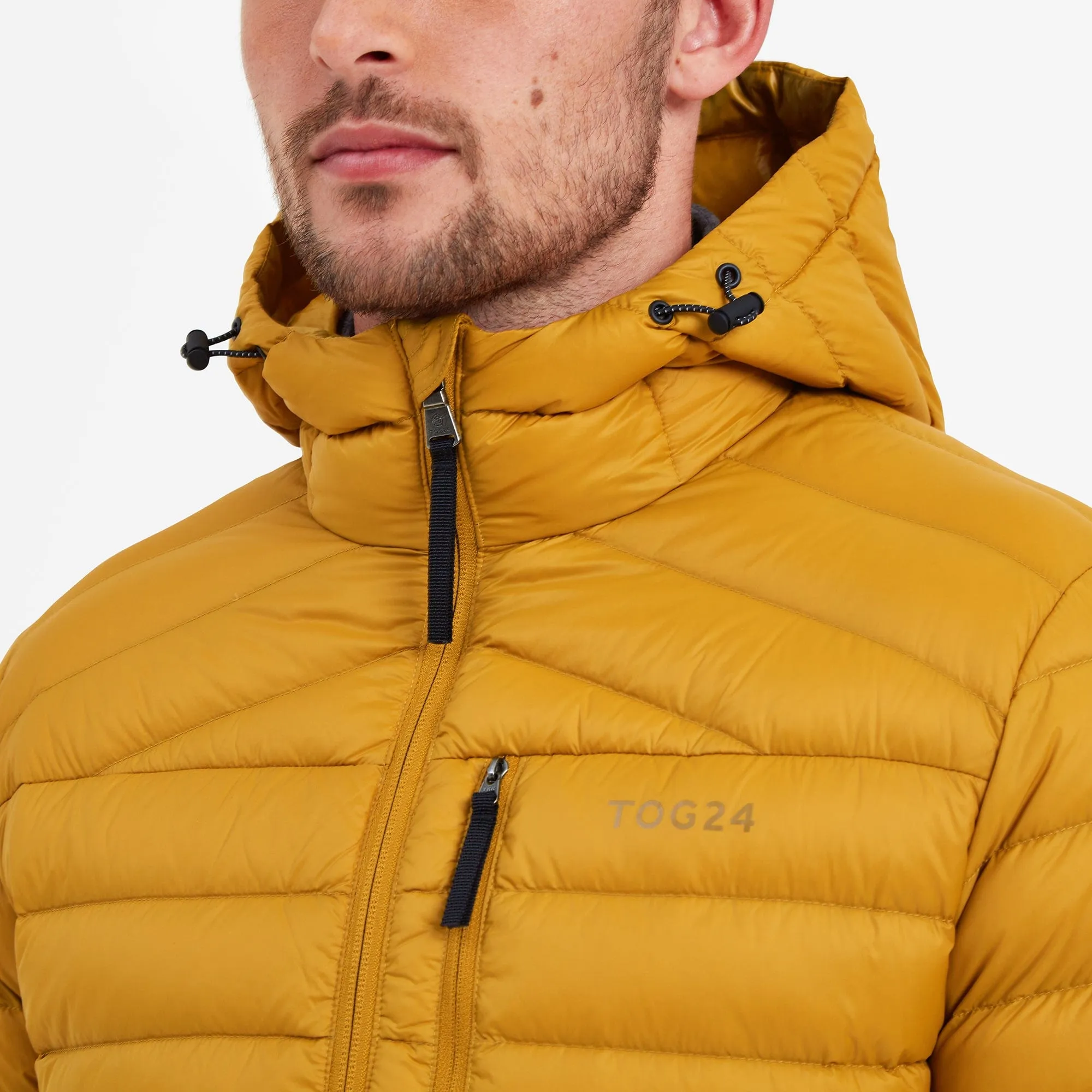 Drax Mens Hooded Down Jacket - Golden Brown