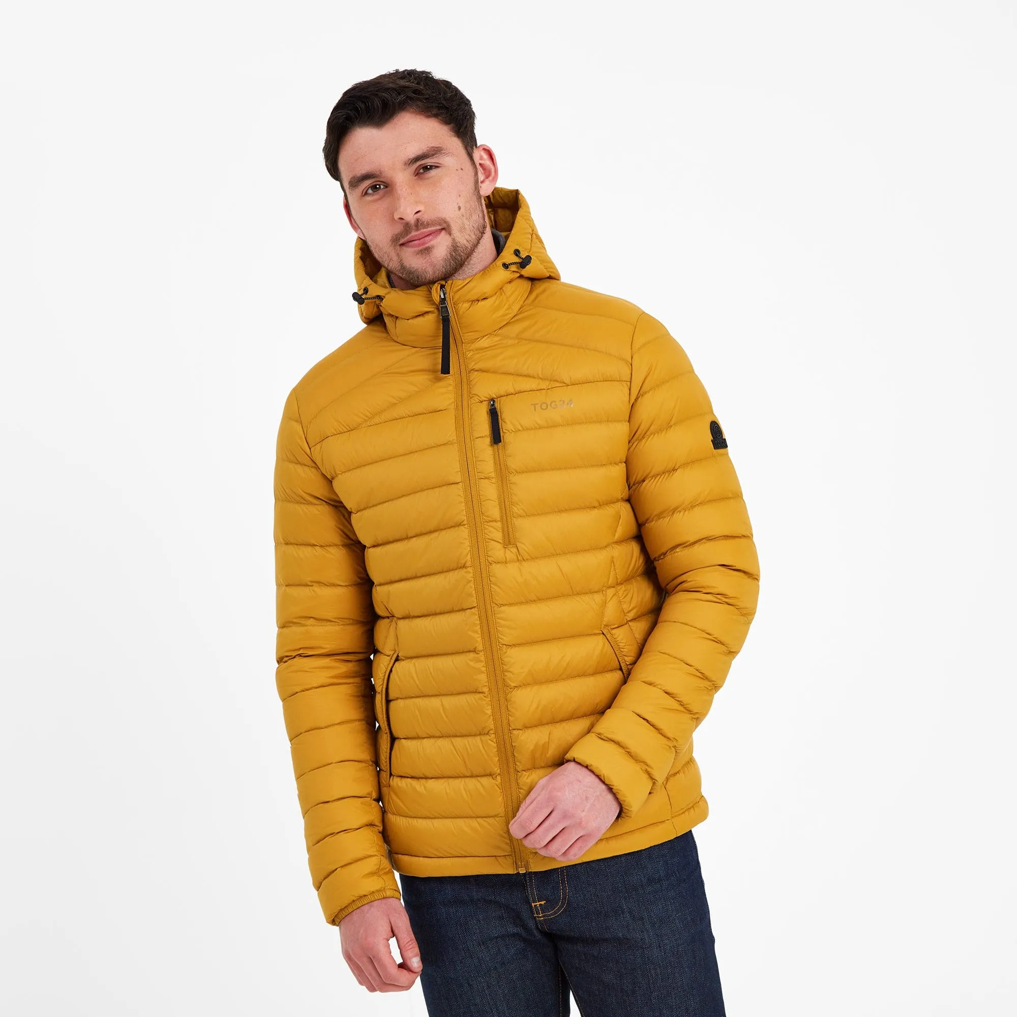 Drax Mens Hooded Down Jacket - Golden Brown