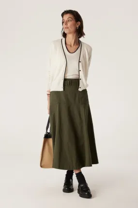 Eadie Drill Skirt - Khaki