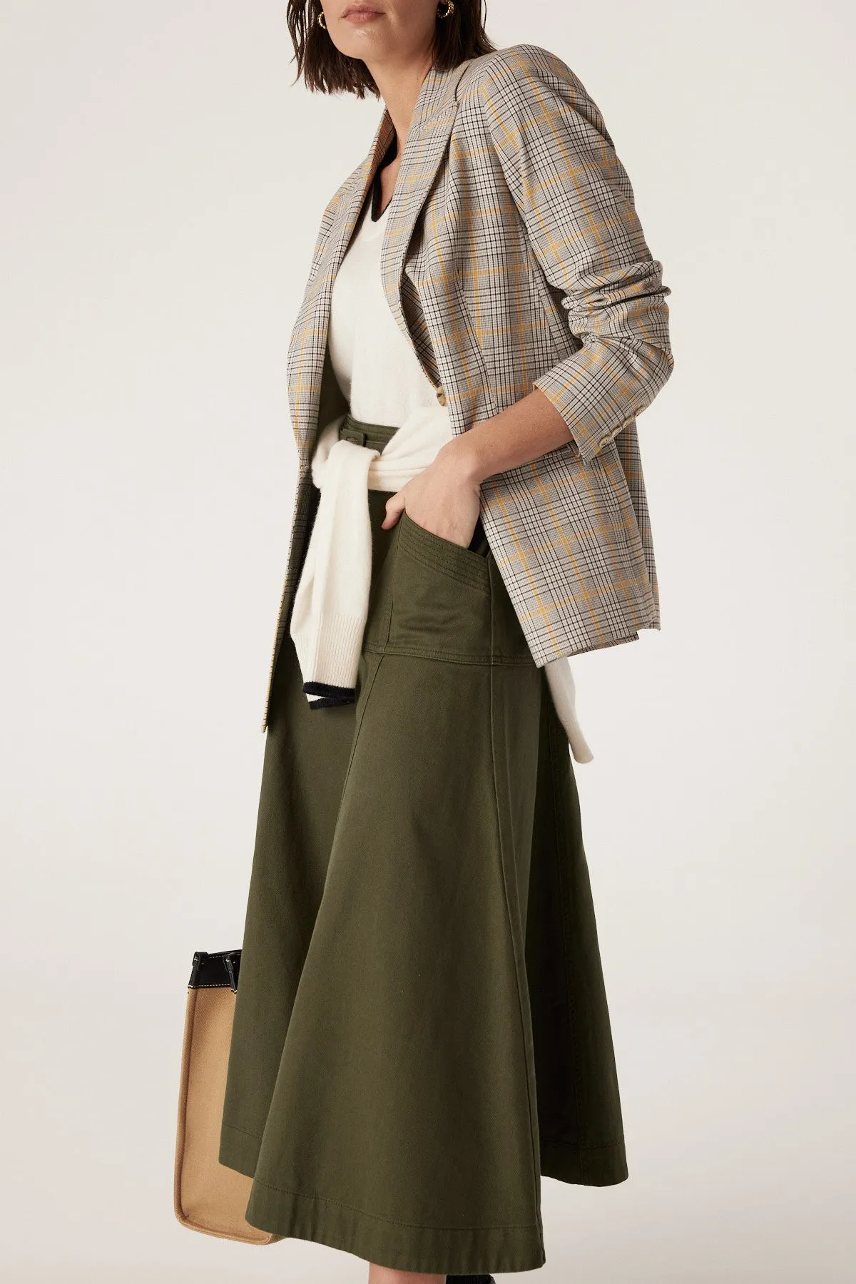 Eadie Drill Skirt - Khaki