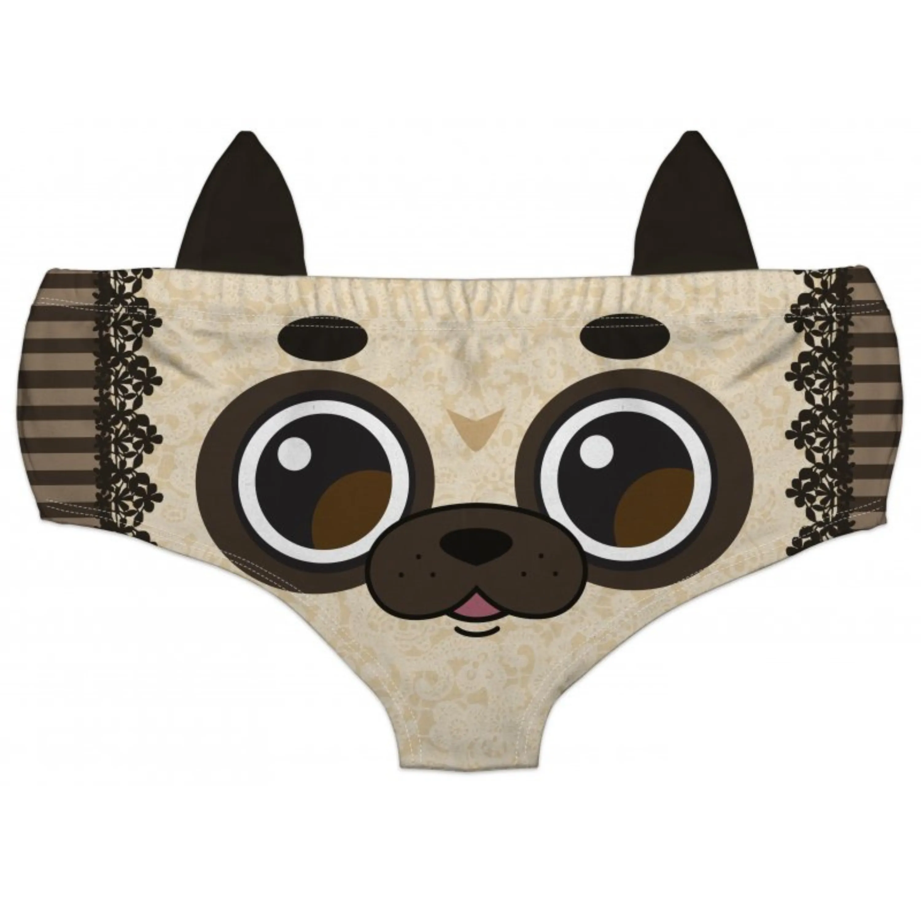 Ear Pantie - Woof Pug (6-10 UK Size)