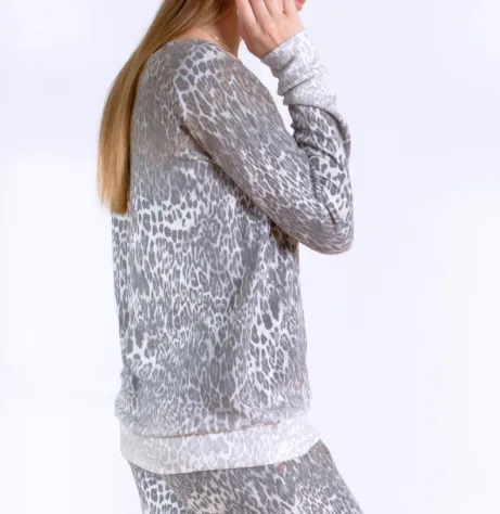 Estee Printed Brushed Hacci Pullover