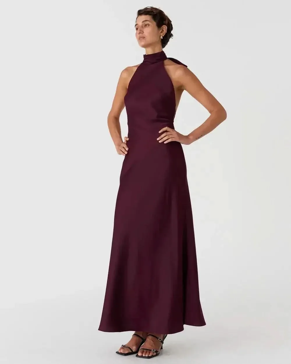 Evianna Satin Maxi Dress