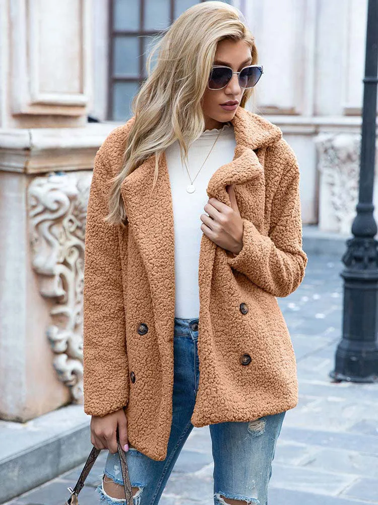 Fashionkova  2022 Autumn Winter Teddy Coat Women Faux Fur Coat Female Oversized Teddy Jacket Ladies Outerwear Overcoat Thick Warm Plush Coats