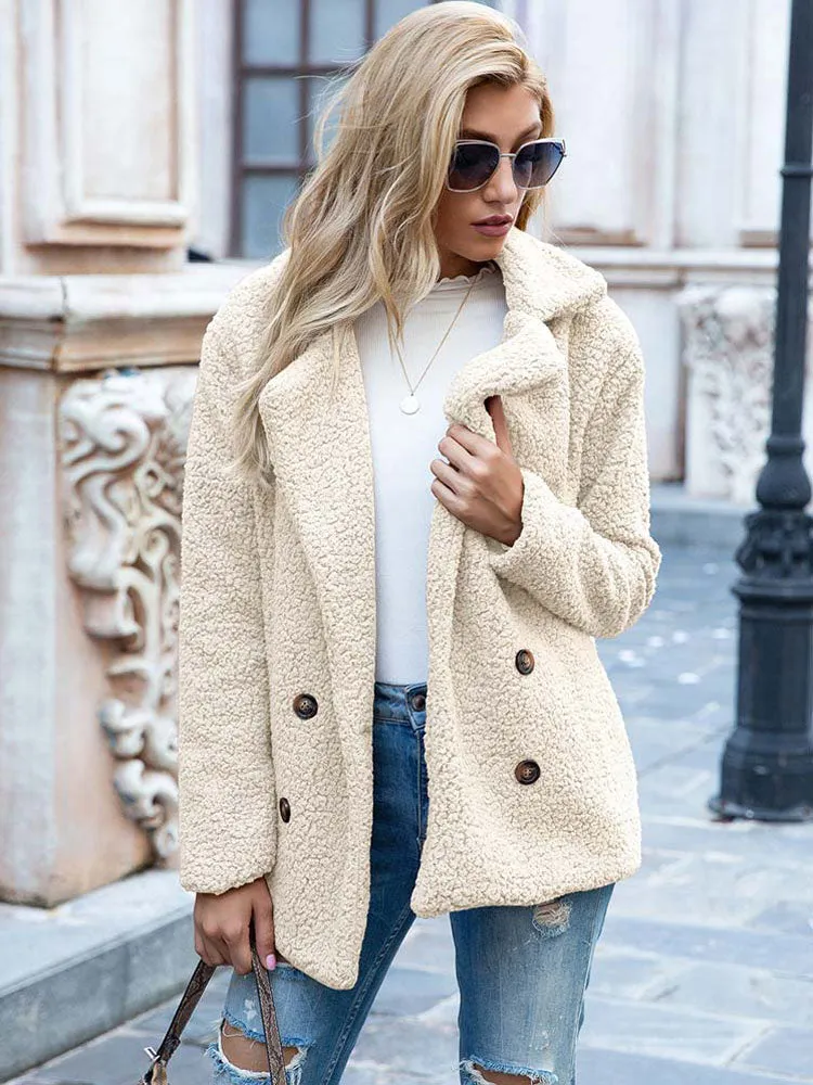 Fashionkova  2022 Autumn Winter Teddy Coat Women Faux Fur Coat Female Oversized Teddy Jacket Ladies Outerwear Overcoat Thick Warm Plush Coats