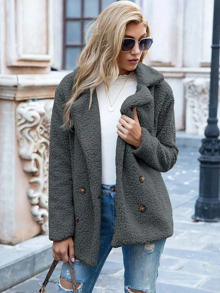 Fashionkova  2022 Autumn Winter Teddy Coat Women Faux Fur Coat Female Oversized Teddy Jacket Ladies Outerwear Overcoat Thick Warm Plush Coats