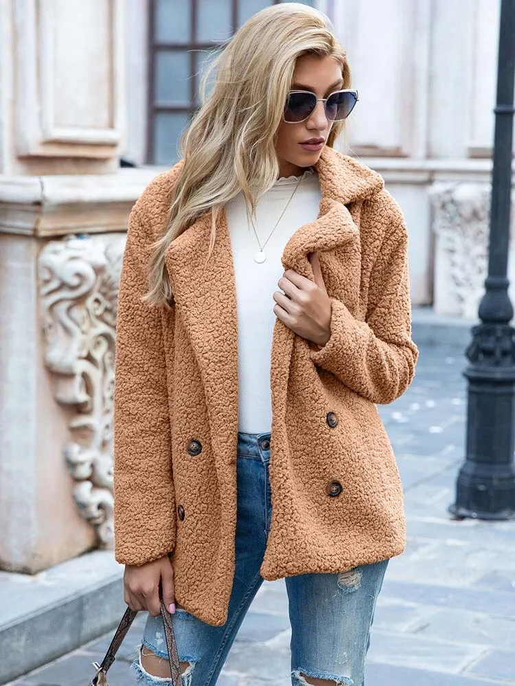 Fashionkova  2022 Autumn Winter Teddy Coat Women Faux Fur Coat Female Oversized Teddy Jacket Ladies Outerwear Overcoat Thick Warm Plush Coats