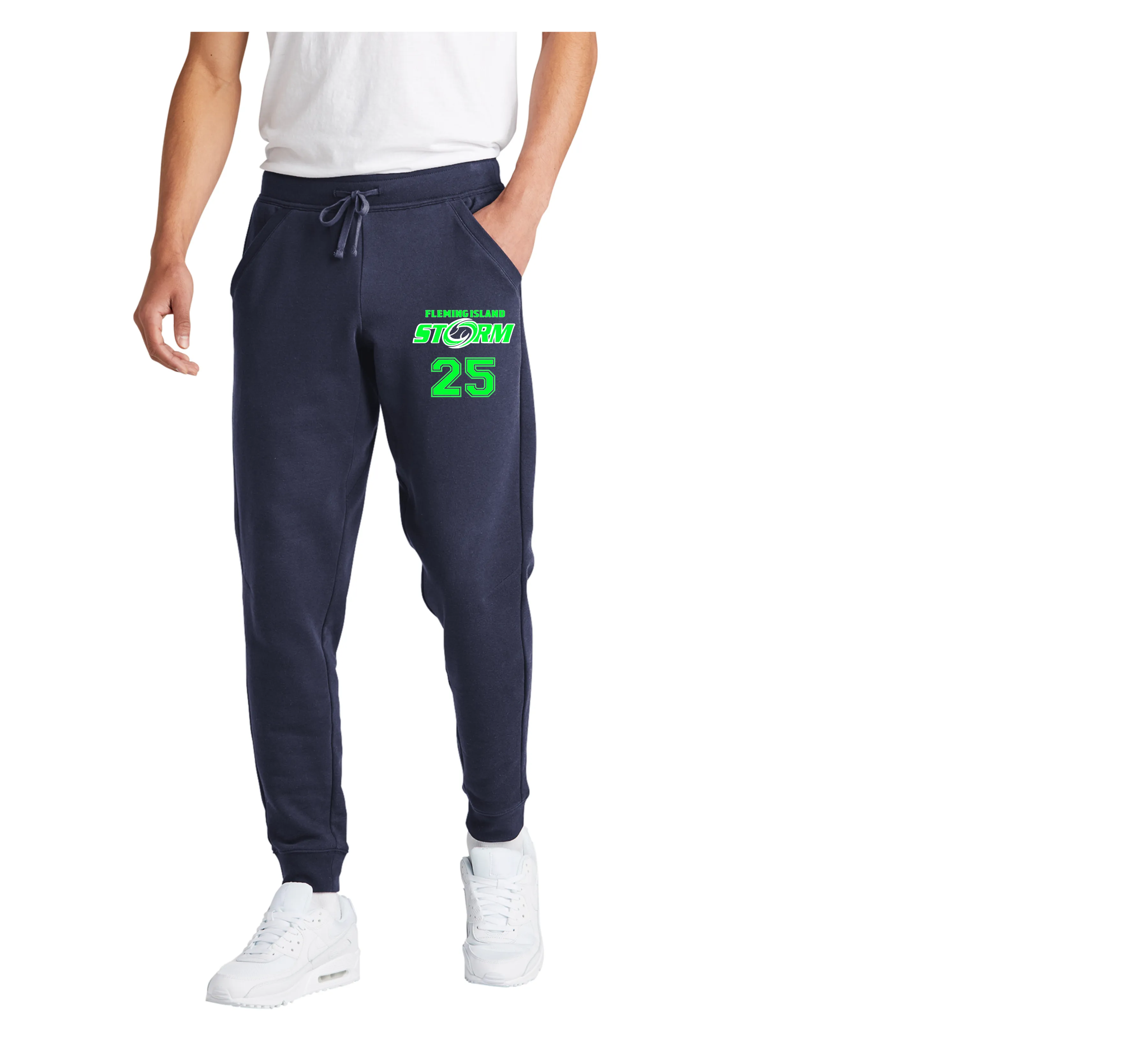 FLEMING ISLAND STORM FLEECE JOGGERS WITH THIGH LOGO AND NUMBER