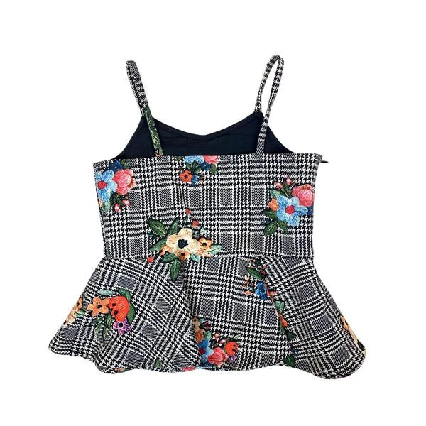 Floral Houndstooth Vest