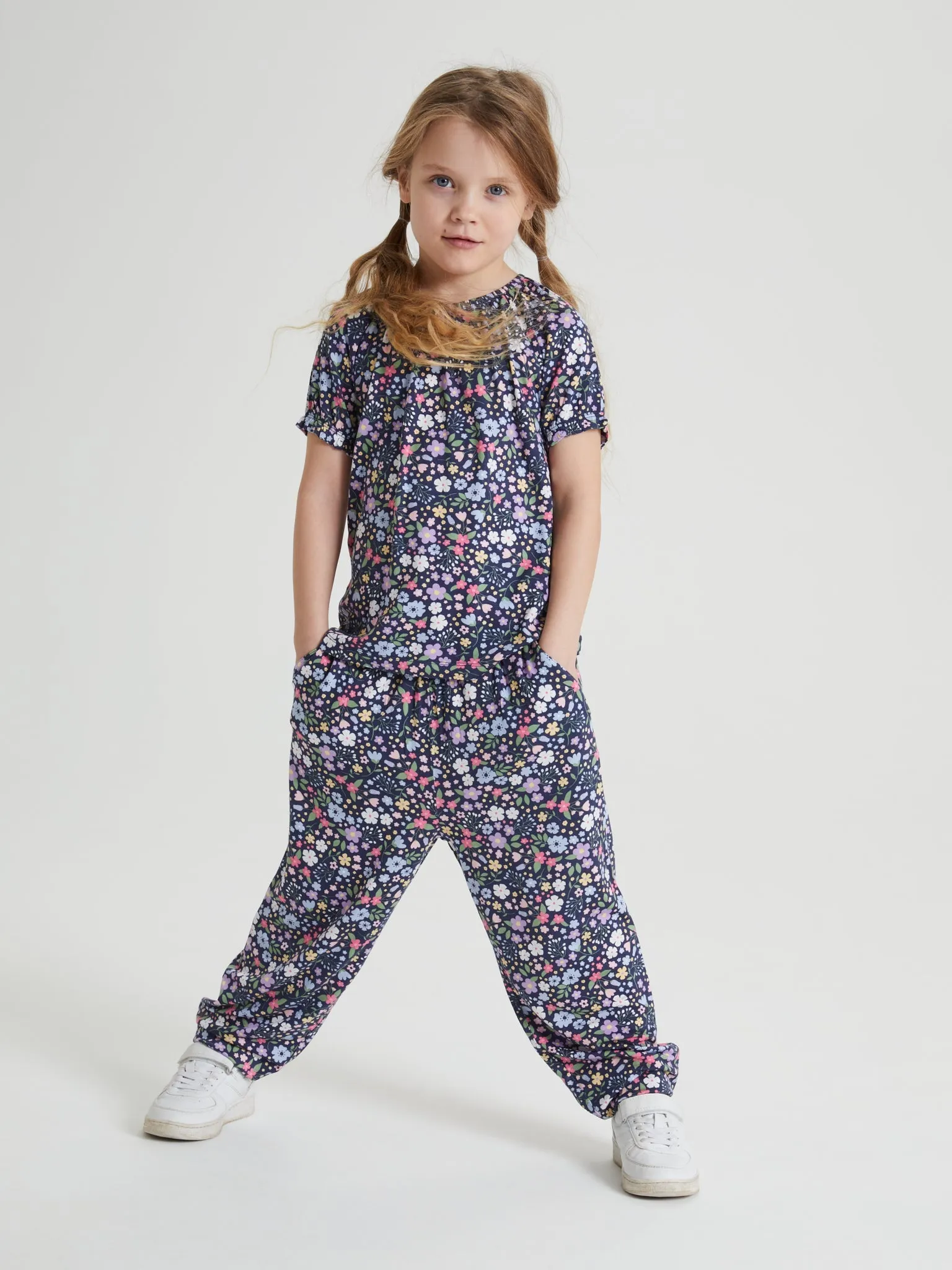 Floral Print Kids Jersey Joggers