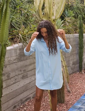 Frank & Eileen - Mary Knit Button Up Dress in French Blue