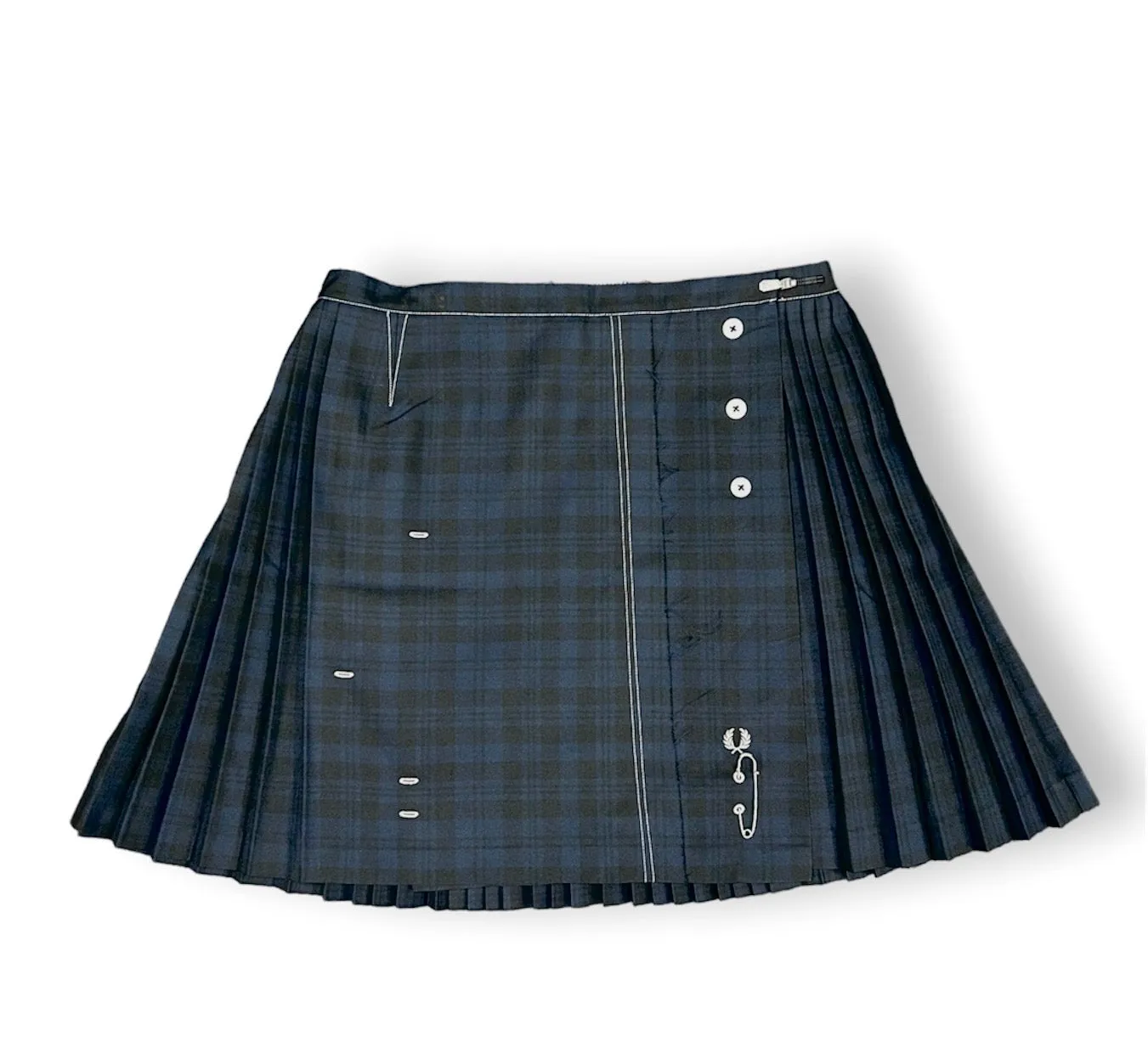 Fred Perry Black x Le Kilt  Tonal Tartan Tennis Skirt