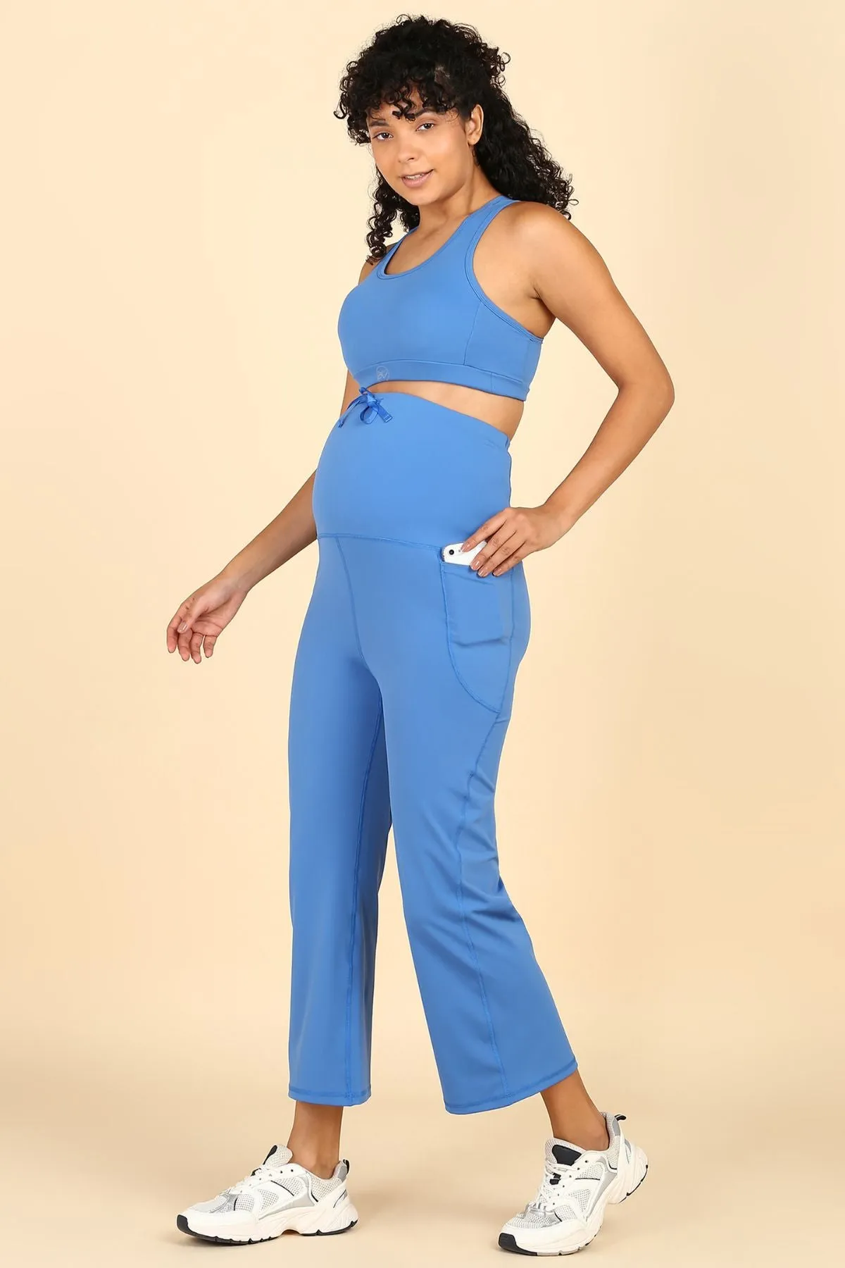 Full Bump-Coverage Blue Flair Maternity Pants