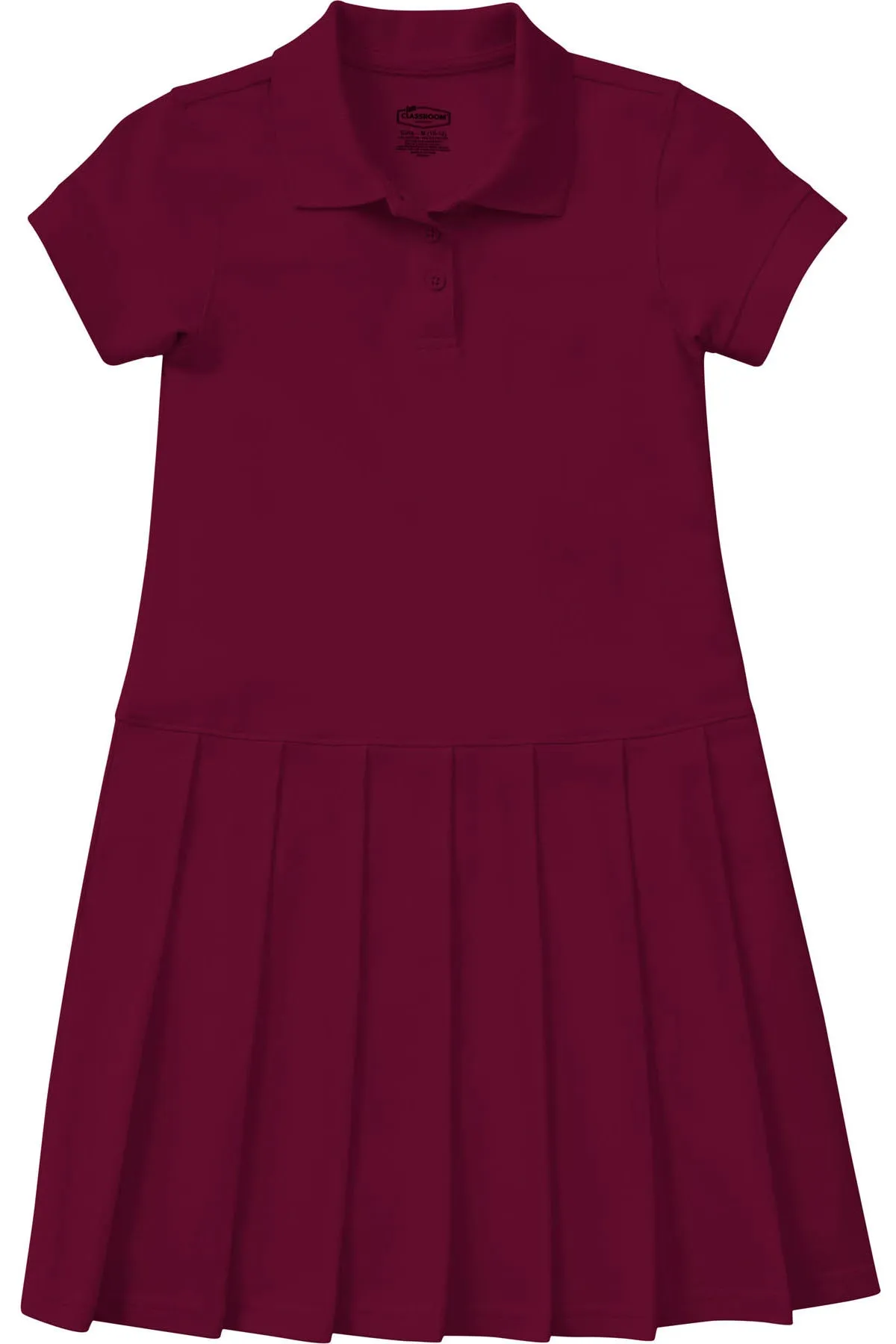 GCA Girls Pique Polo Dress in Burgundy