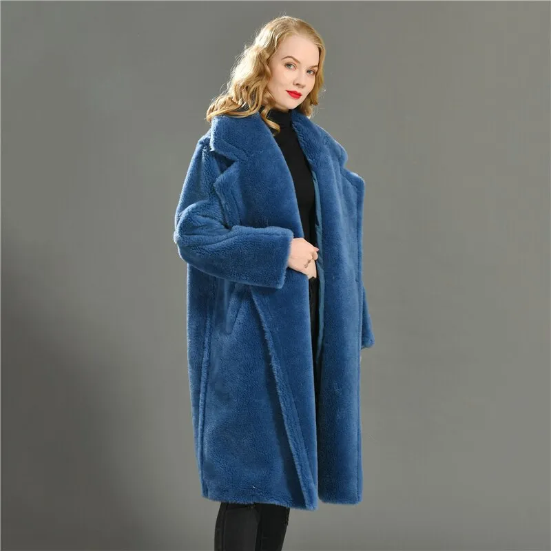 Genuine Wool Vintage Style Teddy Bear Fur Borgana Winter Coat