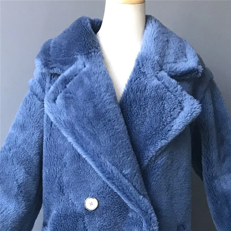 Genuine Wool Vintage Style Teddy Bear Fur Borgana Winter Coat