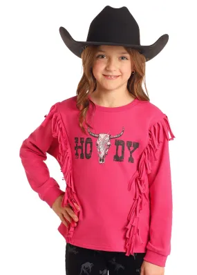 Girl's Rock & Roll Howdy Fringe Pullover