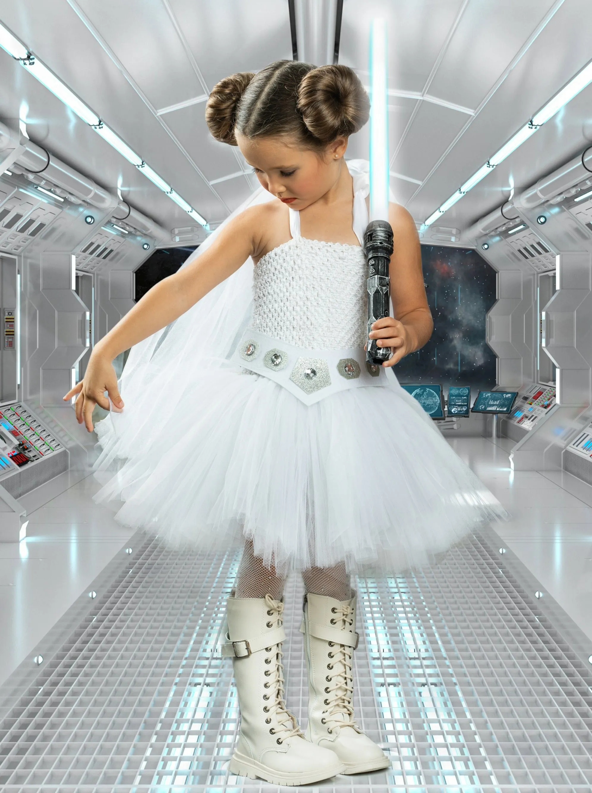 Girls Star Wars Inspired Princess Leia Tutu Dress