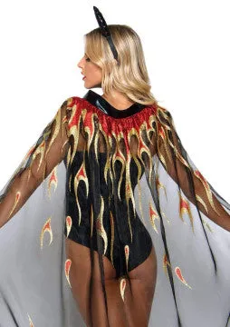 Glitter Flame Devil Cape and Devil Horns - 2 Piece