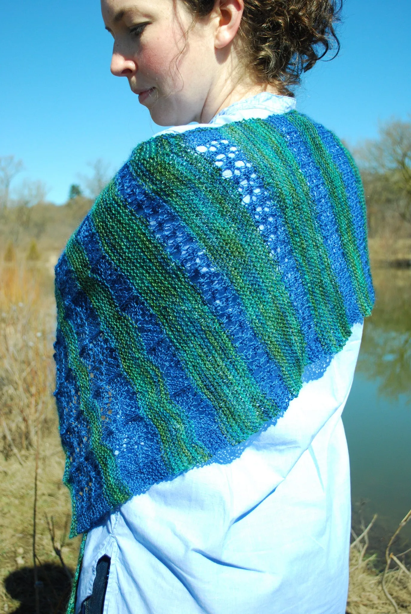 Grand River Stole Knitting Pattern (PDF) by Phibersmith Designs