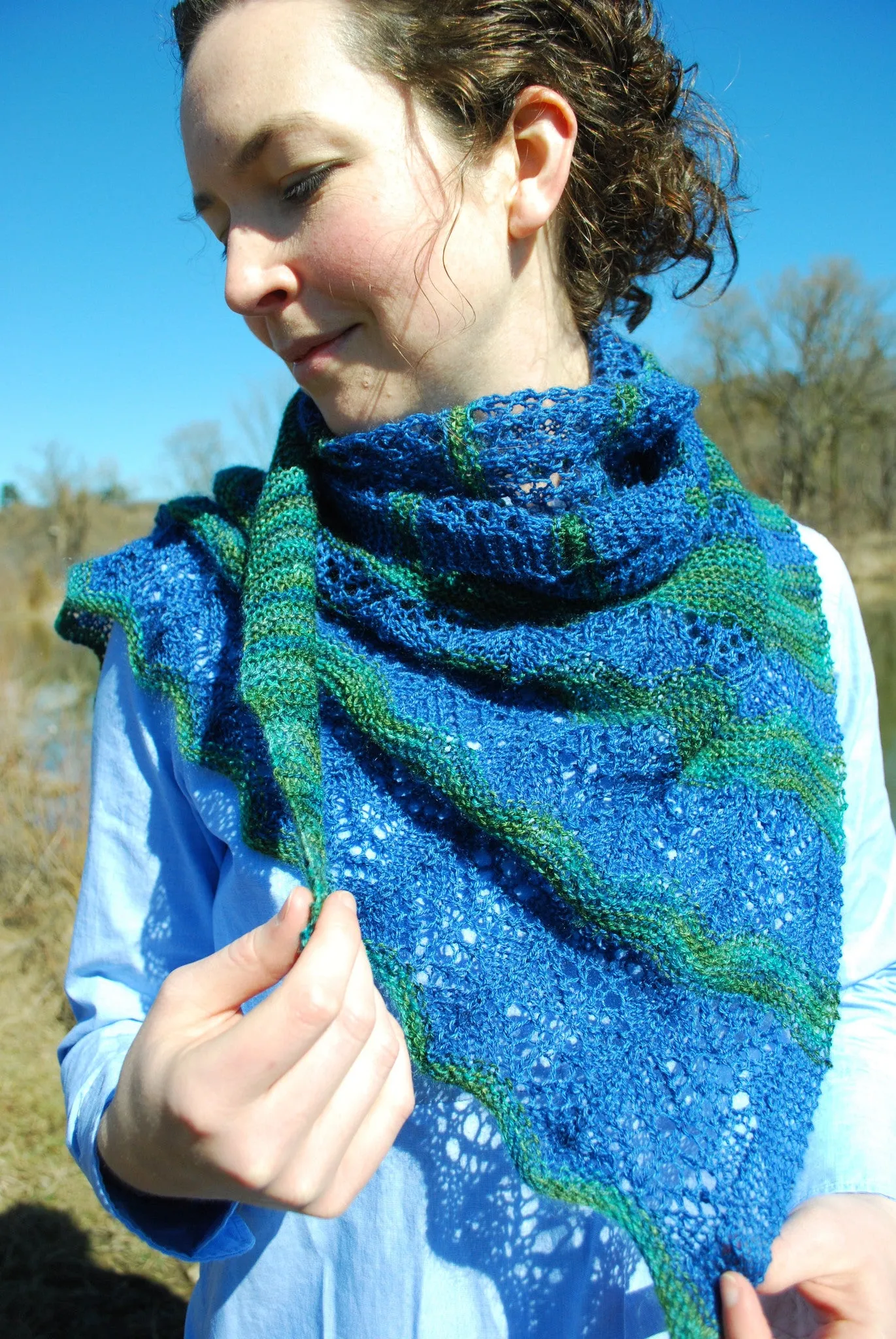 Grand River Stole Knitting Pattern (PDF) by Phibersmith Designs